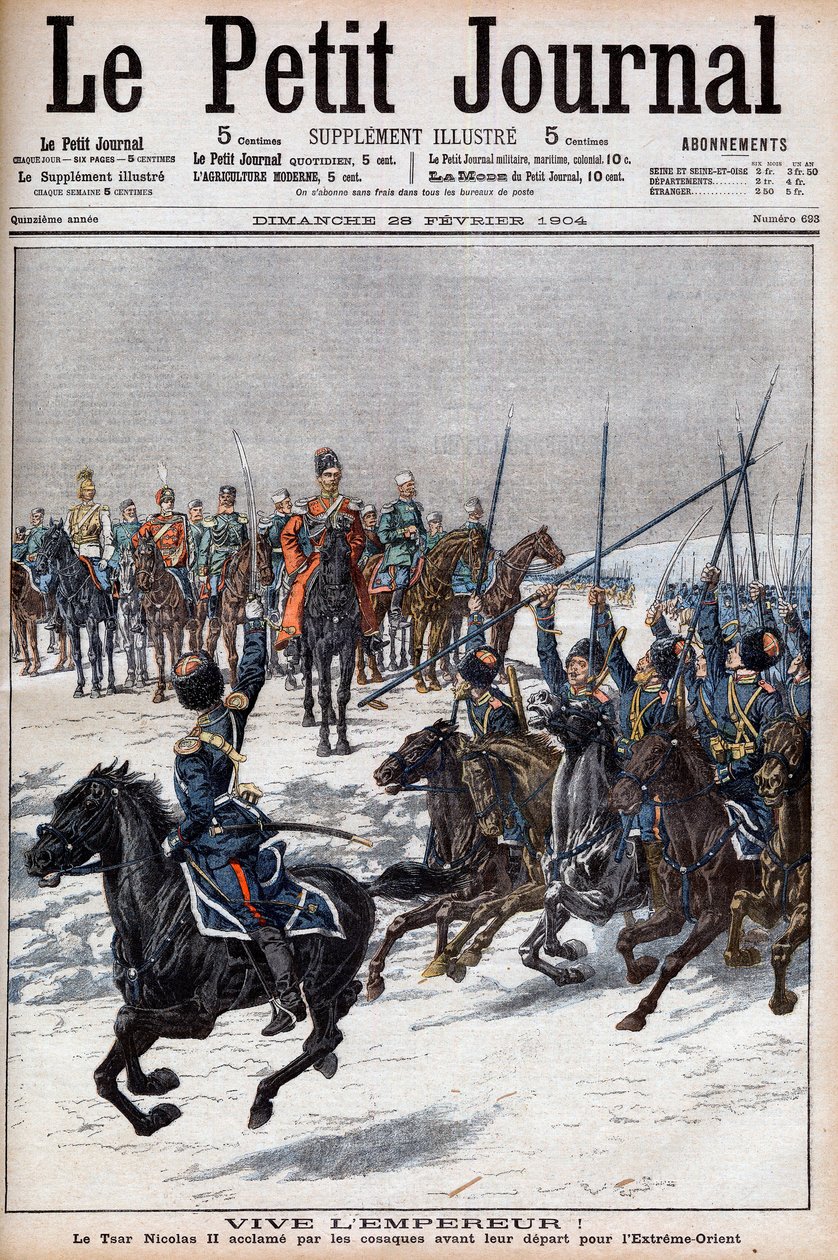 Guerra russo-giapponese 1904-1905 - I cosacchi acclamano lo Zar Nicola II prima di partire per l