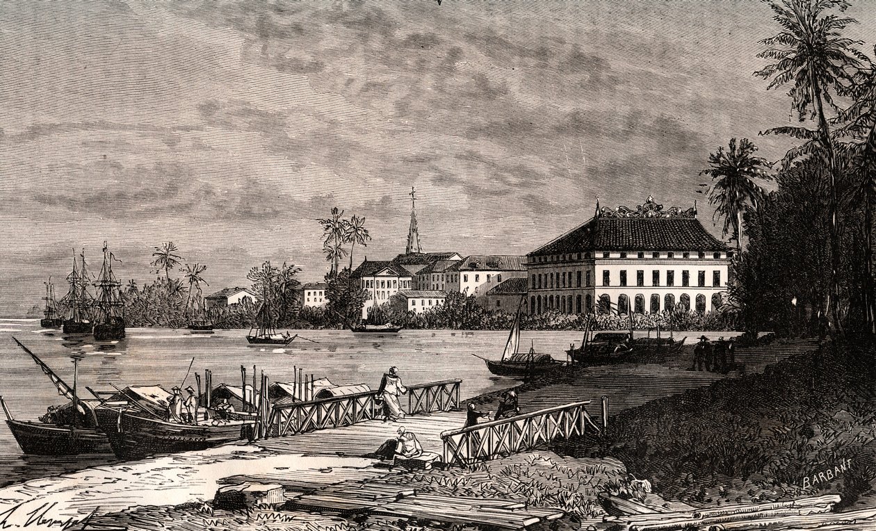 Saigon - Vietnam - Ho-Chi-Minh City - incisione in “La France illustrée: geografia, storia, amministrazione statistica” di V.-A. Malt-Brown. 1884 da French School