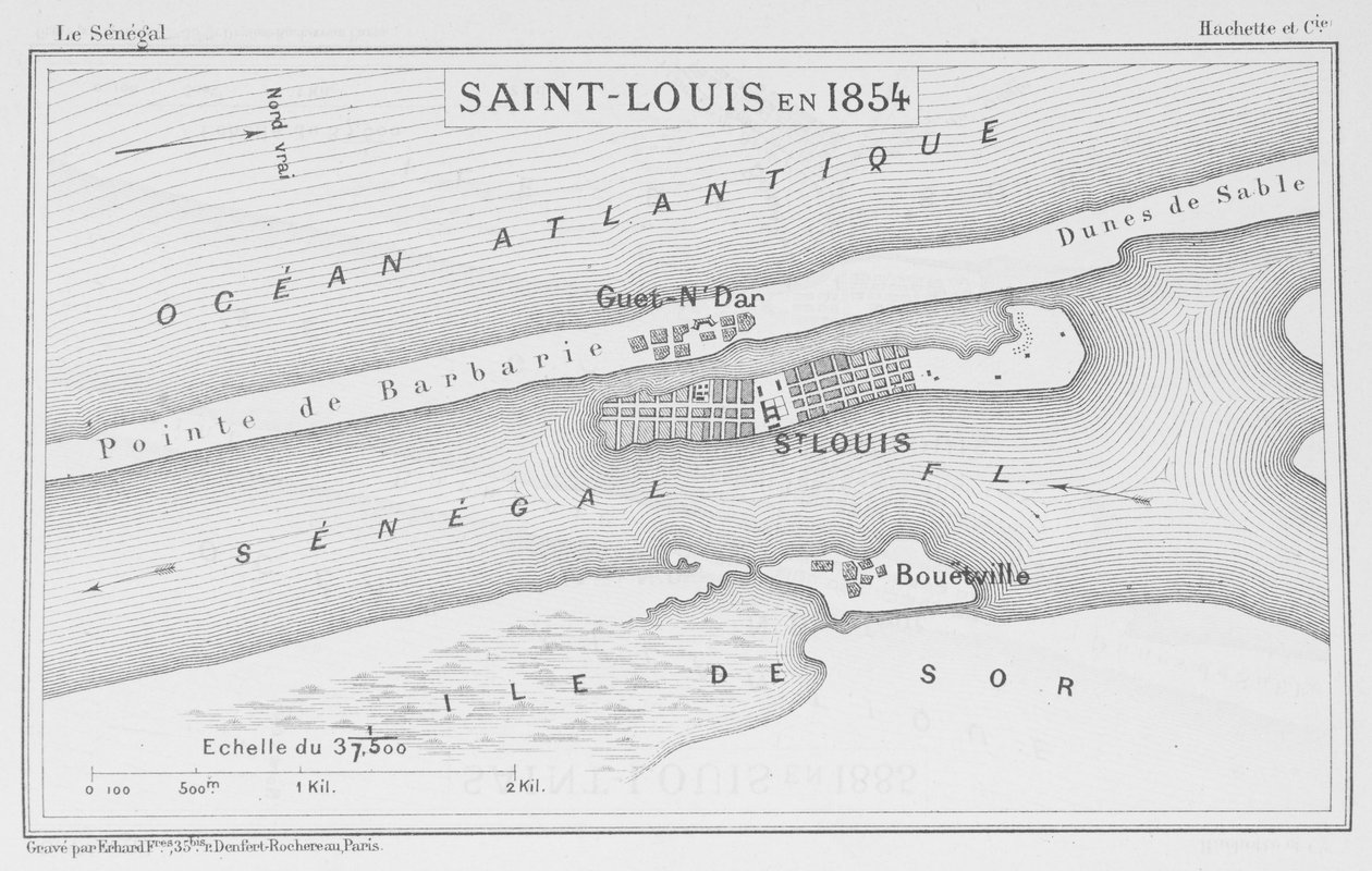 Saint-Louis nel 1854, illustrazione da "Le Senegal...", di Louis Leon Faidherbe, 1854 da French School