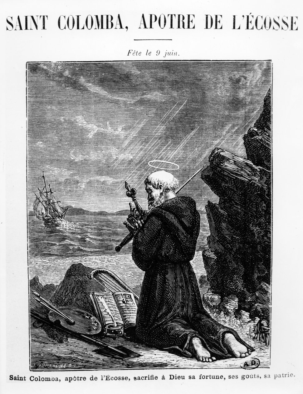 San Columba, Apostolo di Scozia da French School