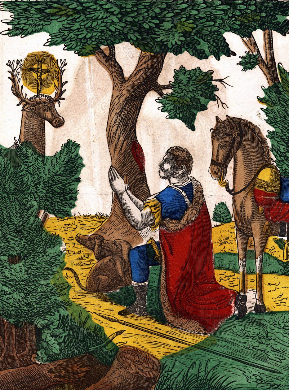 San Uberto. Immagine di Epinal, prima metà del XIX secolo da French School