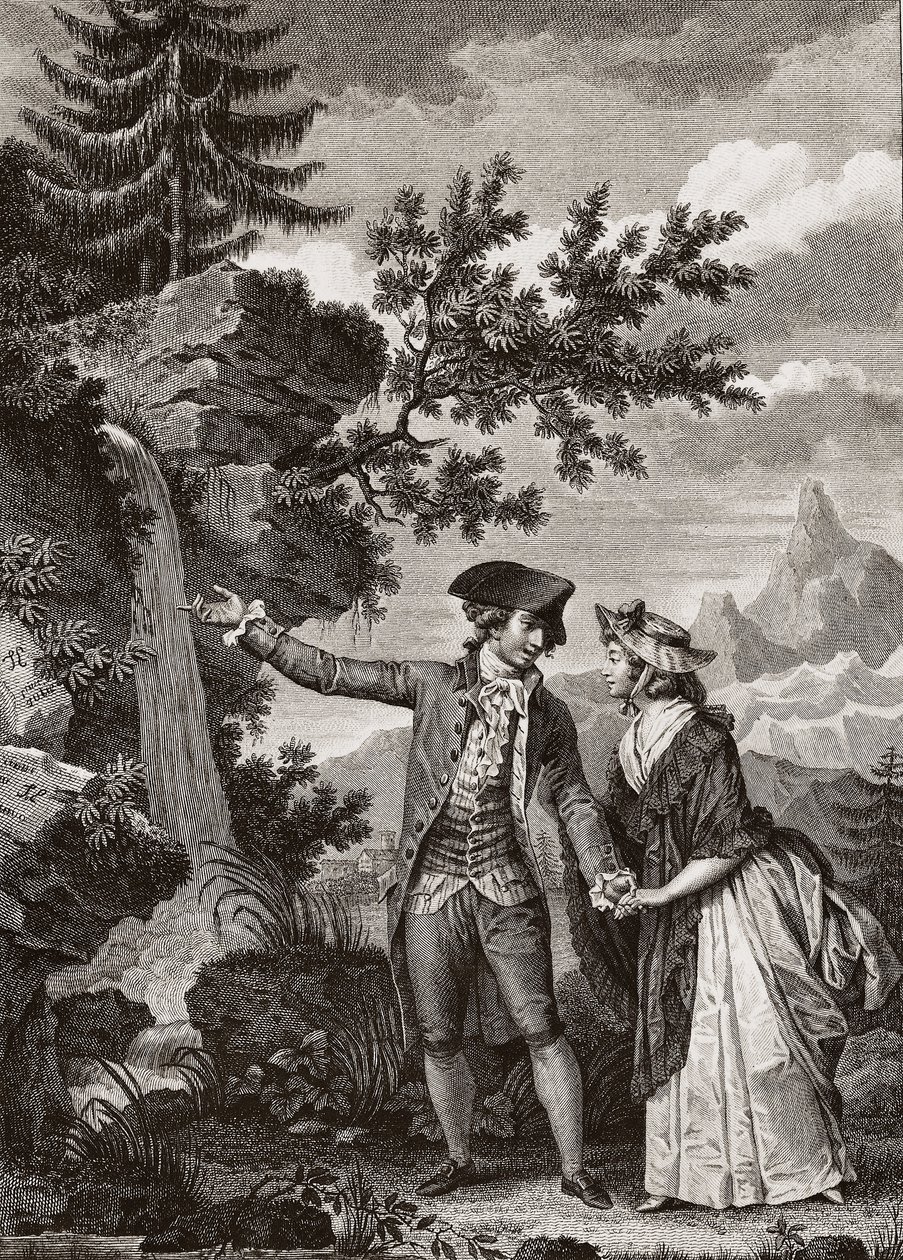 Saint Preux e Julie, incisione del 1793 per 