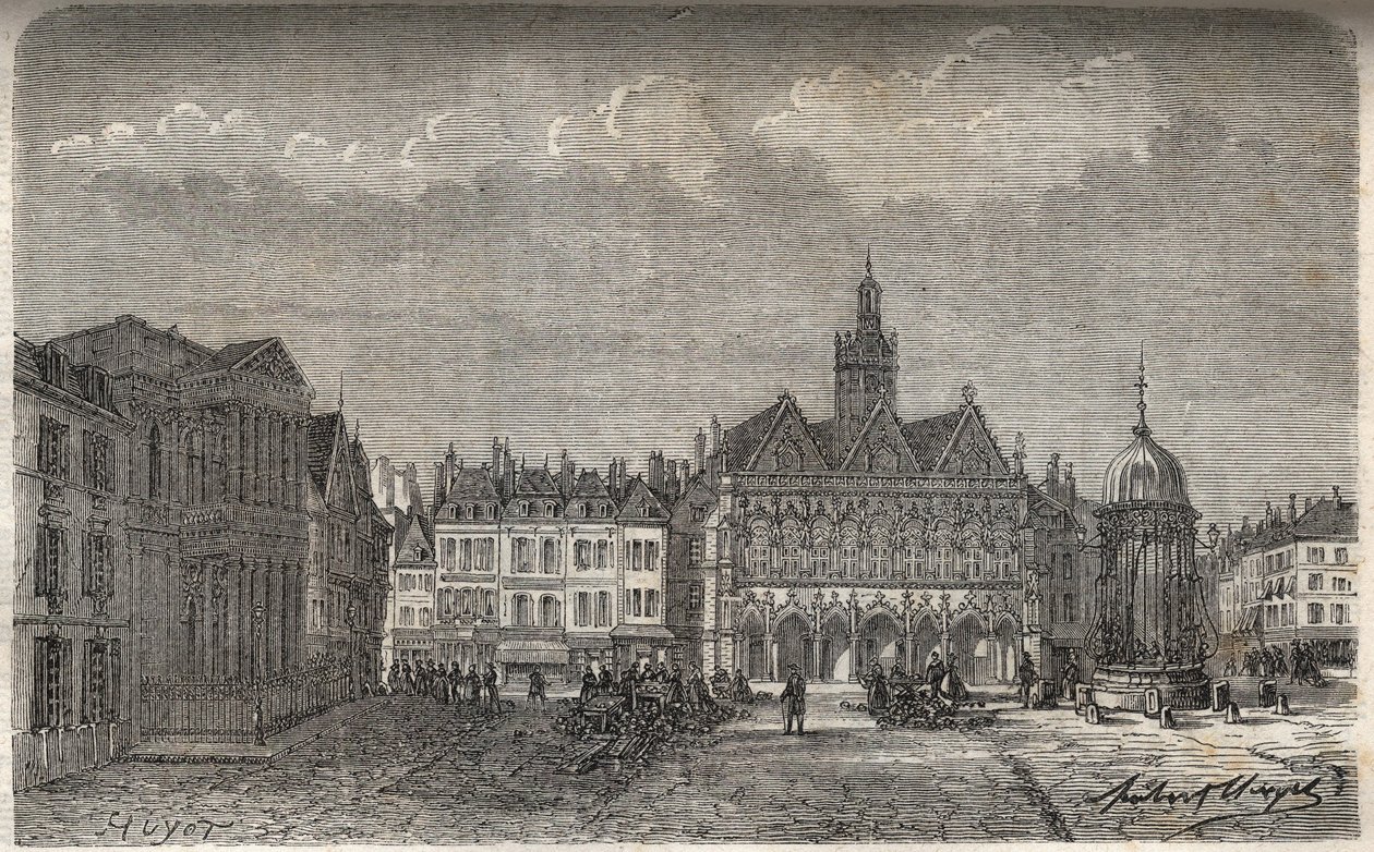 Saint Quentin (Saint-Quentin) dipartimento di Aisne - incisione in 