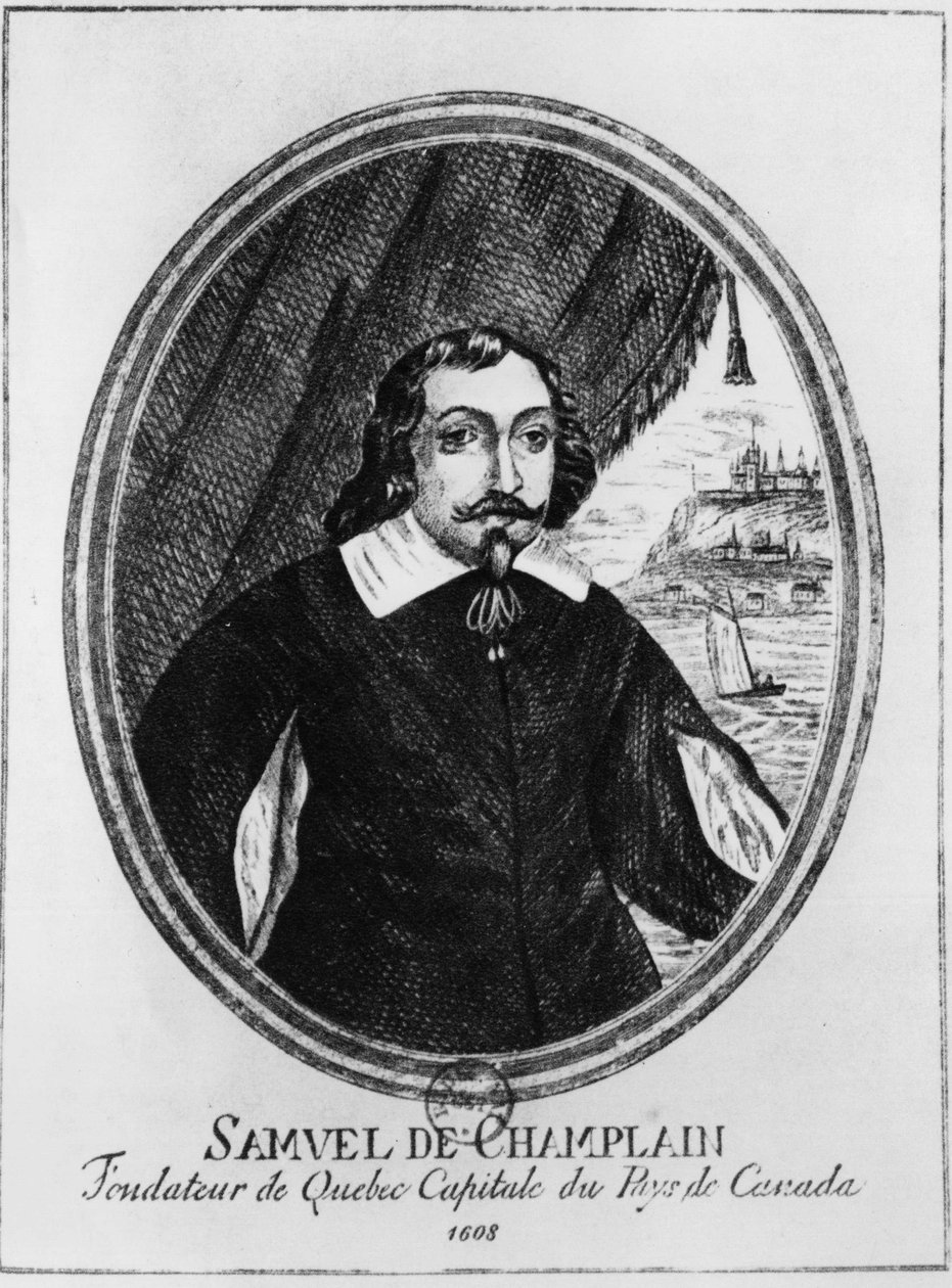 Samuel de Champlain (1570-1635), incisione anonima da French School