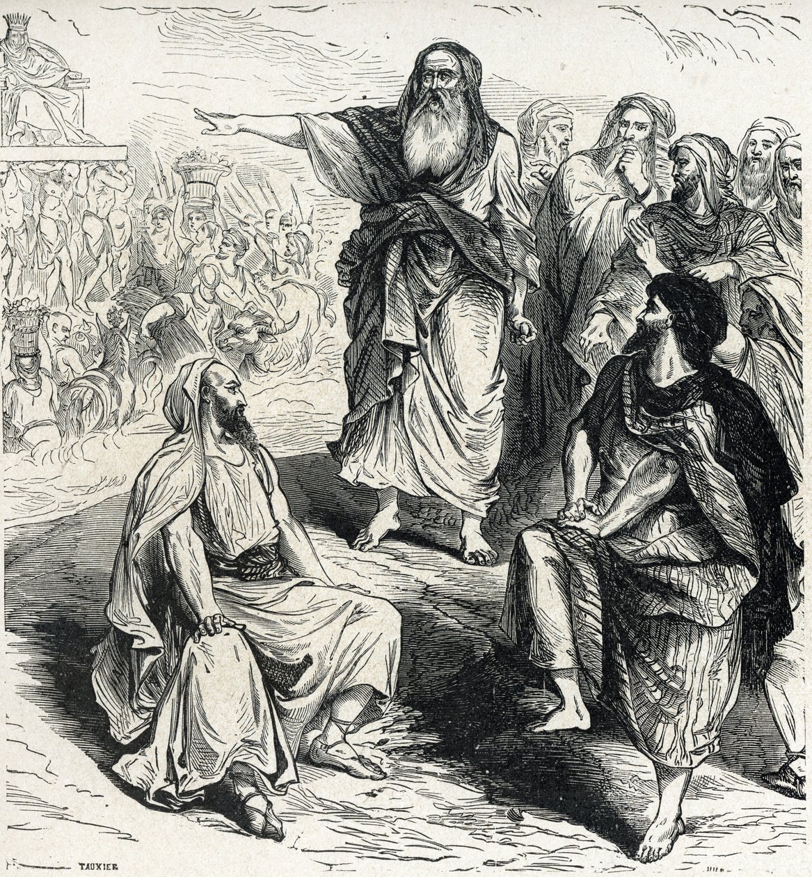 Samuele mostra agli israeliti i pericoli di avere un re (incisione da Lahure, XIX secolo) Collezione privata da French School