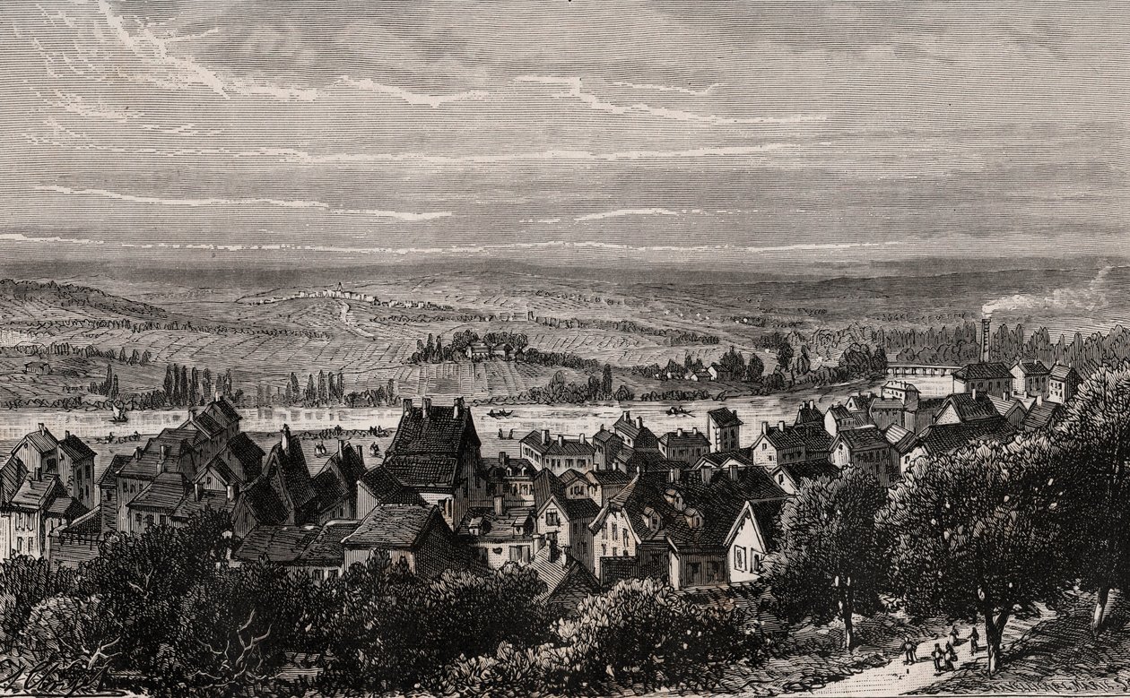 Sarreguemines - Mosella - incisione in "La France illustrée: géographie, histoire, administration statistique" di V.A. Malt-Brown. 1884 da French School