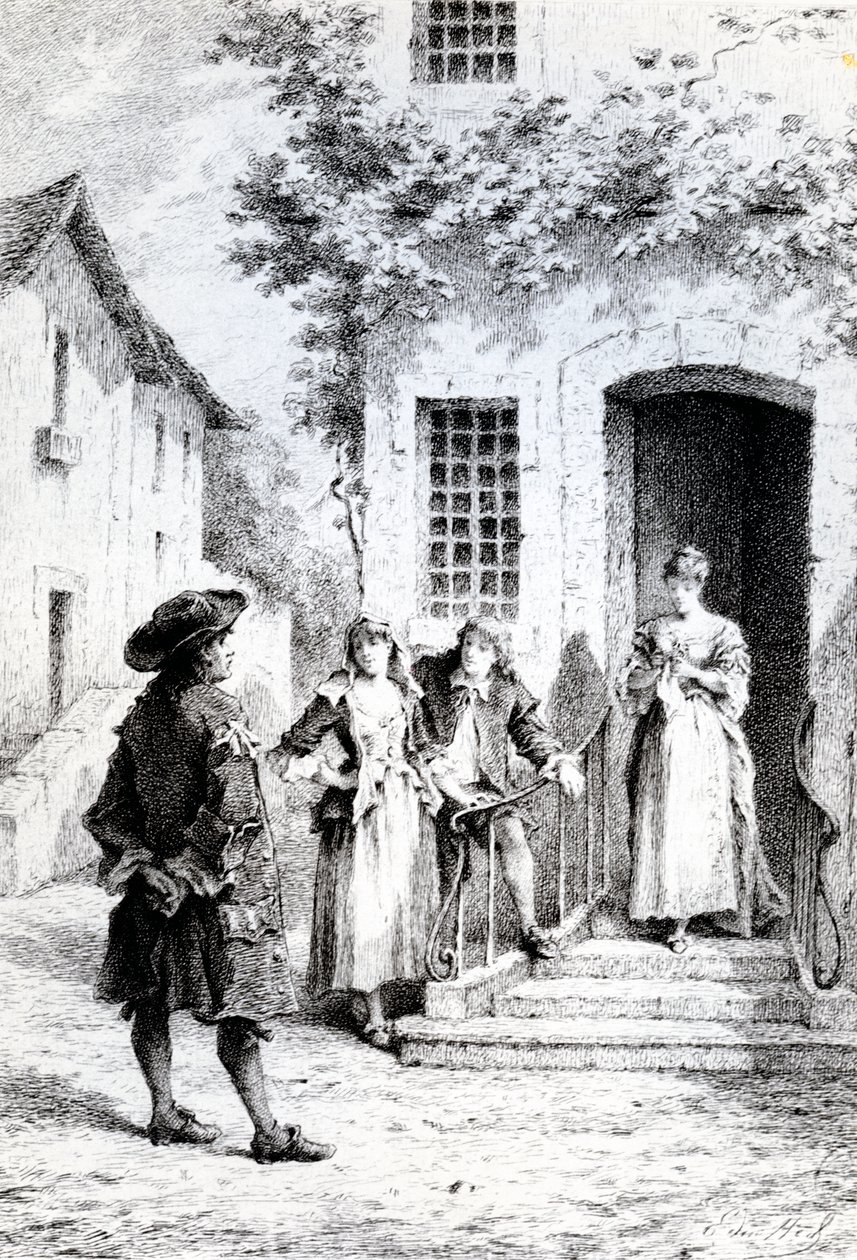 Scena da La scuola delle mogli, di Molière da French School