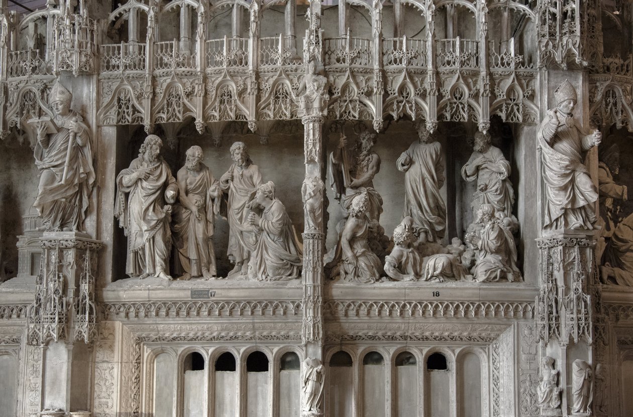 Scena del coro della cattedrale di Chartres: trasfigurazione, Gesù e la Cananea da French School