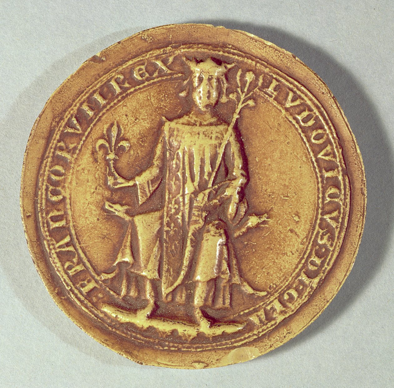 Sigillo di San Luigi con scettro e giglio, c.1252 da French School