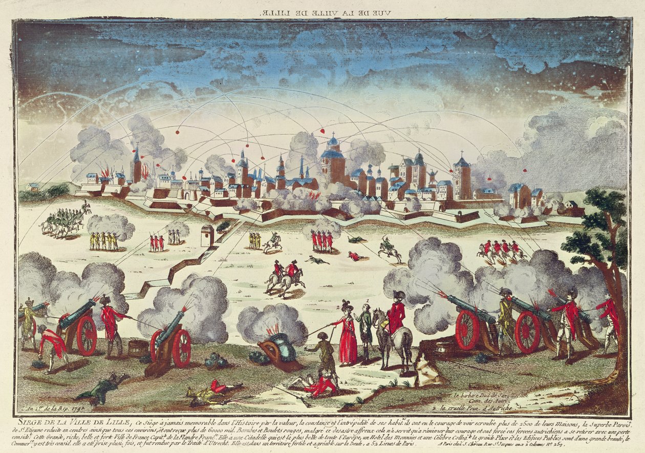 Assedio e Bombardamento di Lille da parte di Alberto di Sassonia-Teschen, settembre-ottobre 1792 da French School