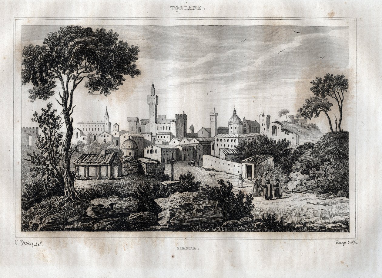 Siena - Toscana - incisione da 