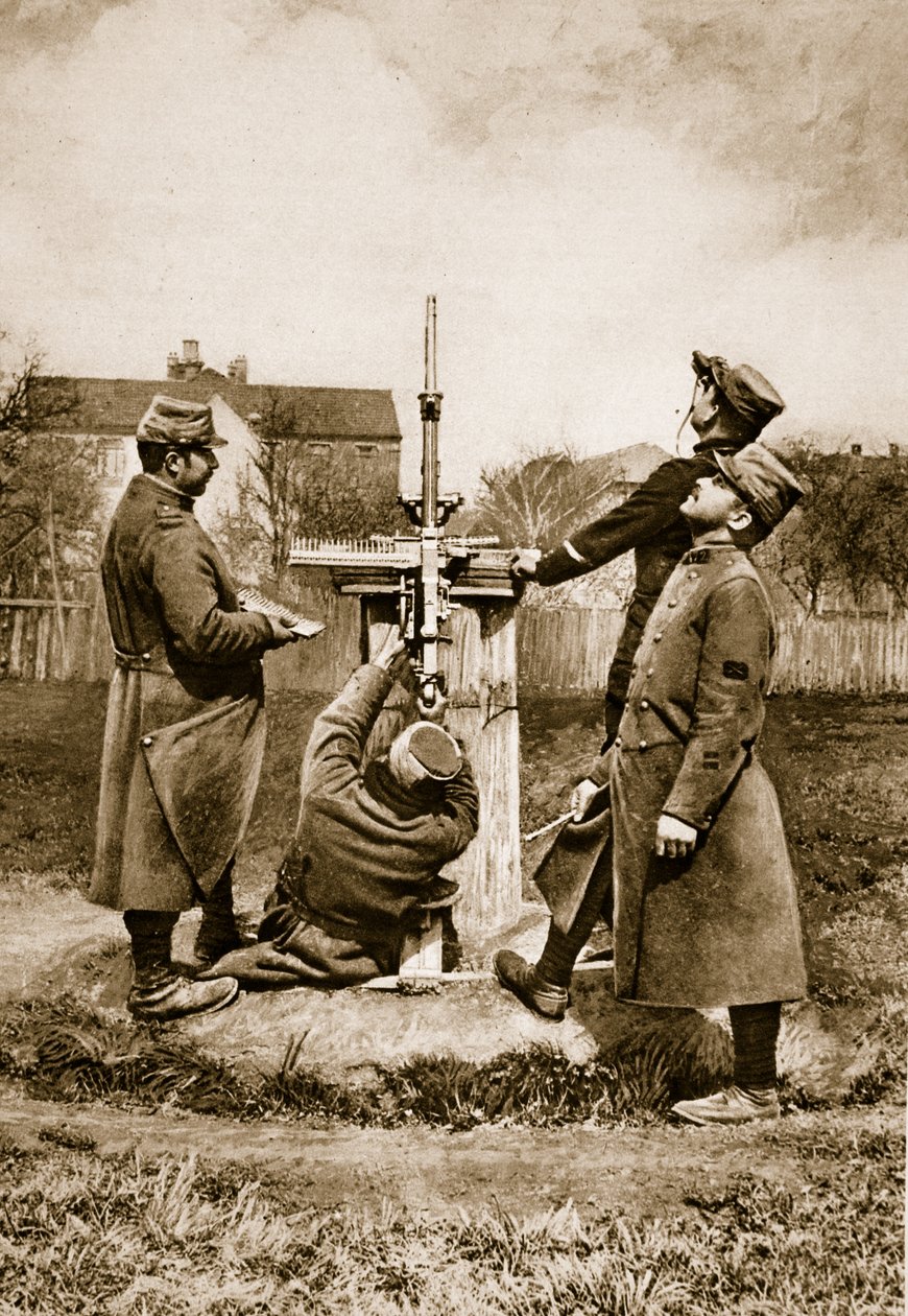 Avvistamento di un aviatore nemico, 1914-19 da French School