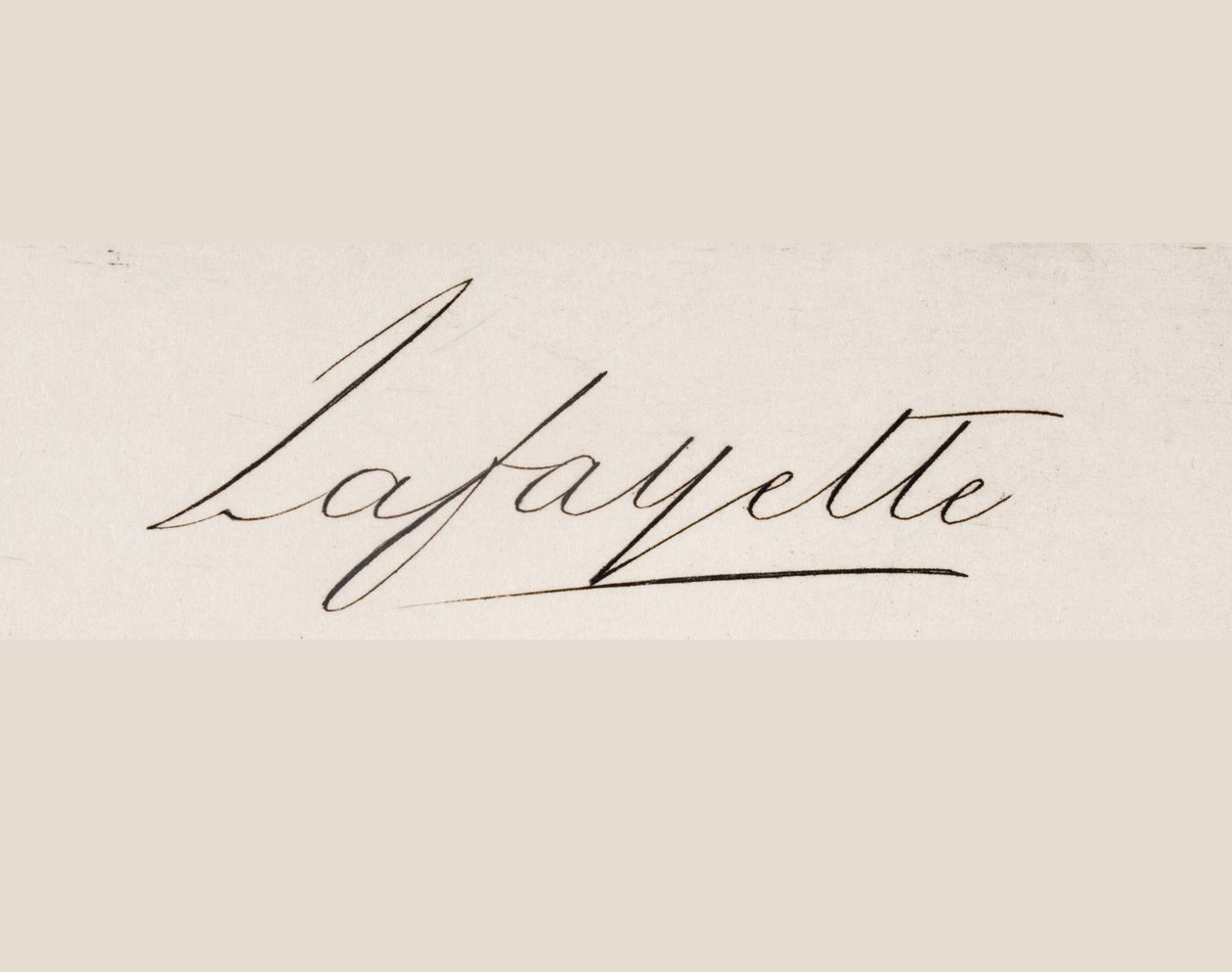 Firma di Marie-Joseph-Paul-Yves-Roch-Gilbert du Motier, Marchese di Lafayette da French School