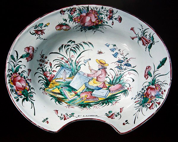 Piatto di Sinceny con decorazione di muratore, c.1780 da French School