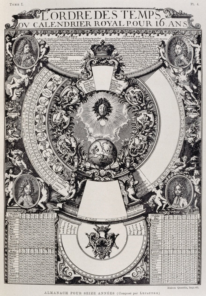 Almanacco di sedici anni disegnato da Lepautre da French School