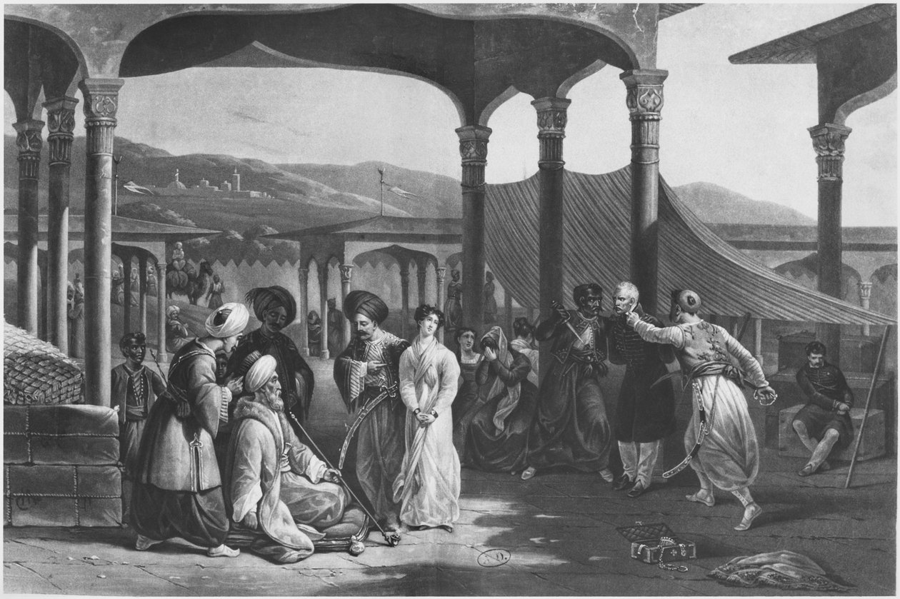 Bazar degli schiavi, Algeri, Algeria, c.1820 da French School