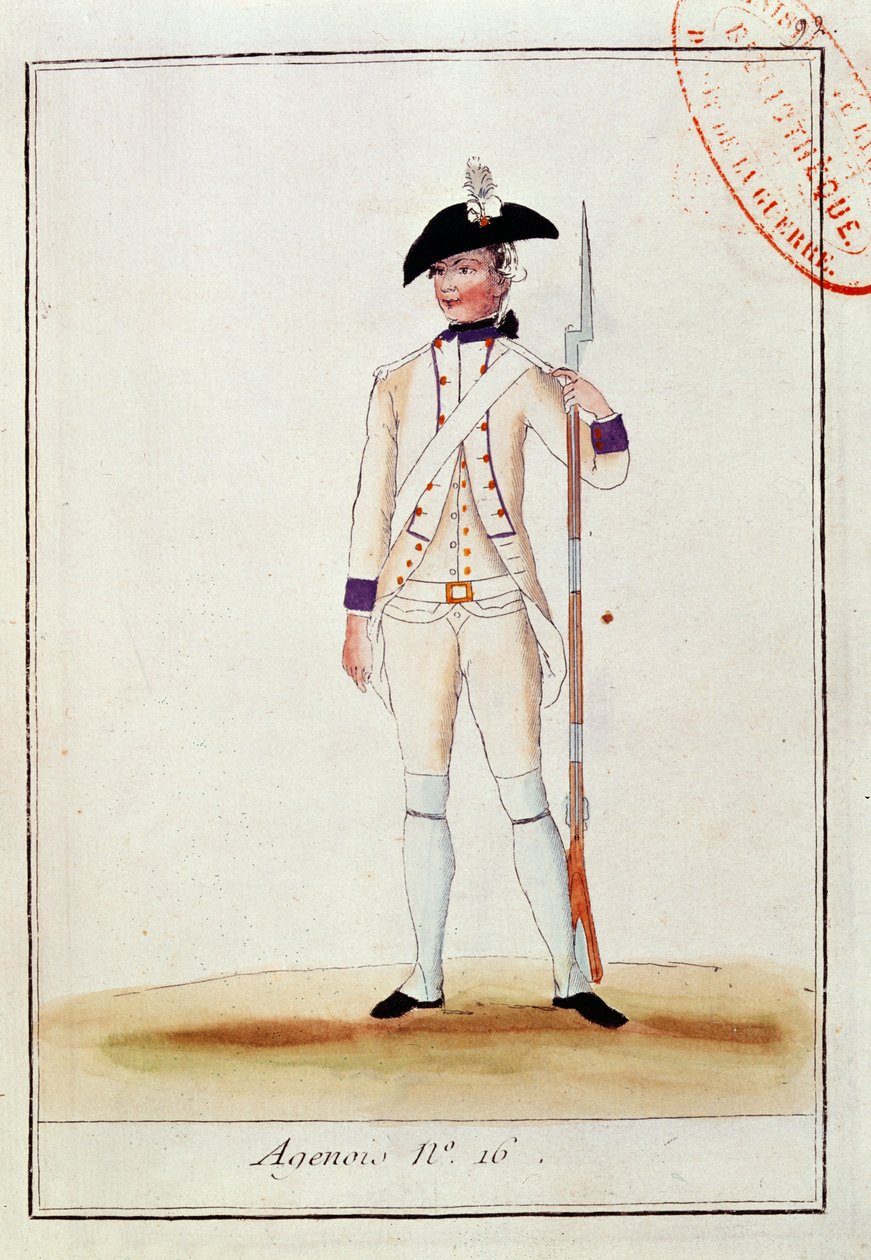 Soldato del Reggimento di Fanteria Agenois, c.1780 da French School
