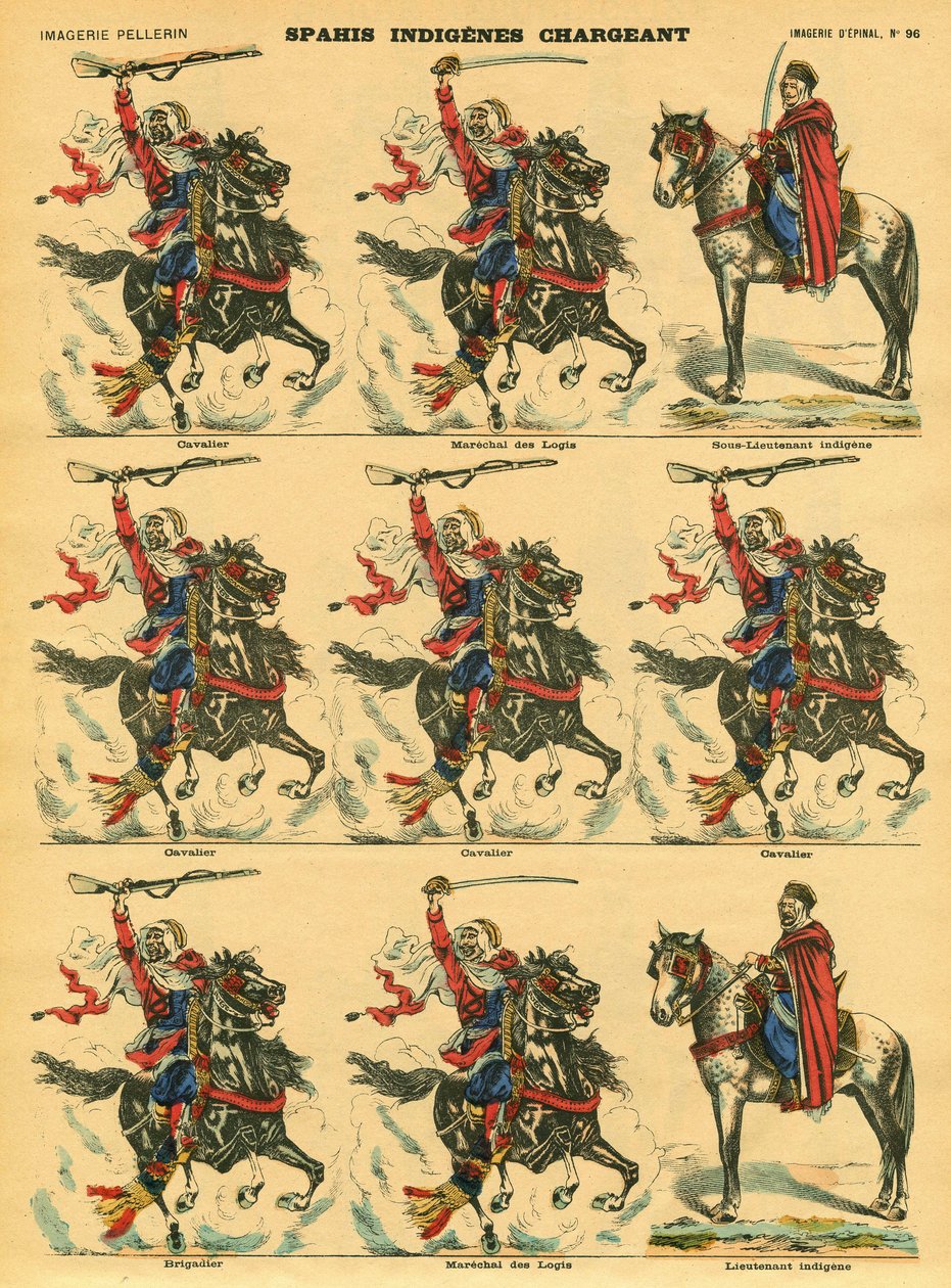 Spahis indigeni che caricano, durante la conquista dell