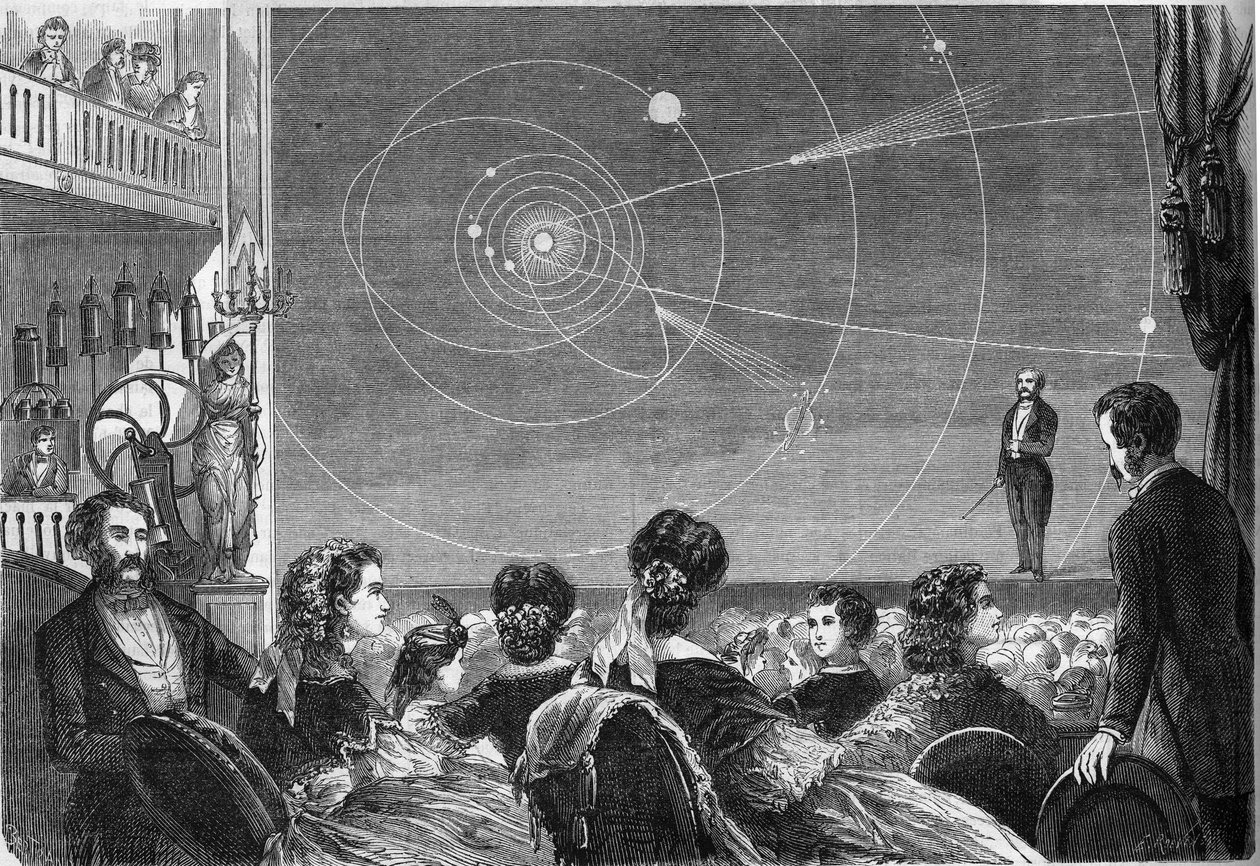 Spettacolo di astronomia al teatro Robin a Parigi di Henri Robin (circa 1803-1874) da French School