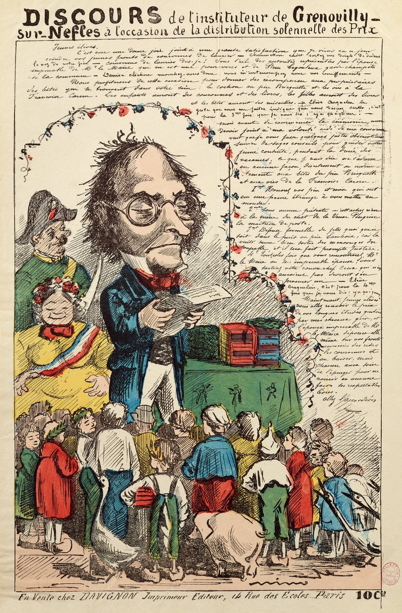 Discorso del maestro di Grenouilly sur Nefles durante la distribuzione dei premi da French School