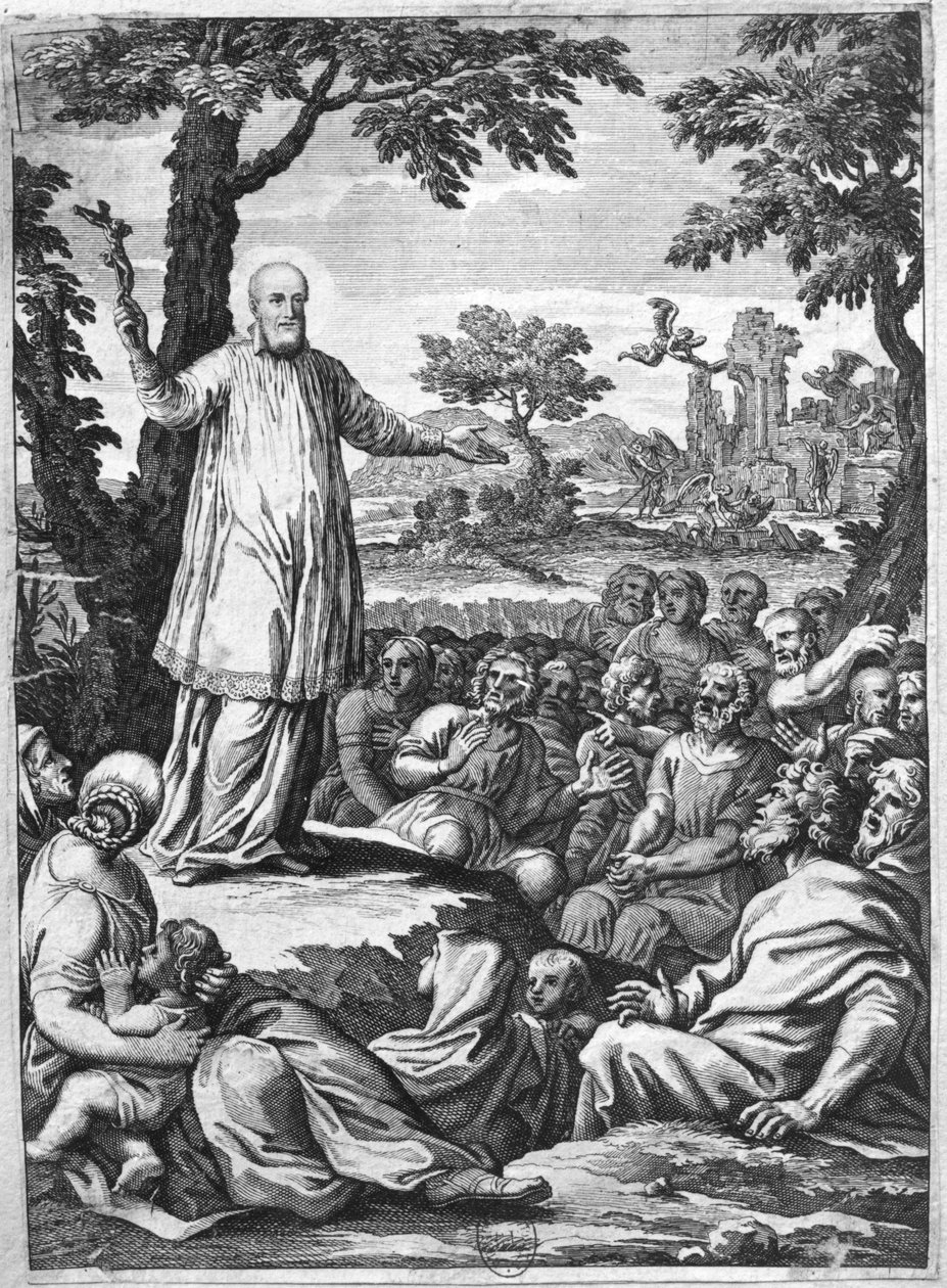 San Francesco di Sales predica agli eretici di Chablais da French School
