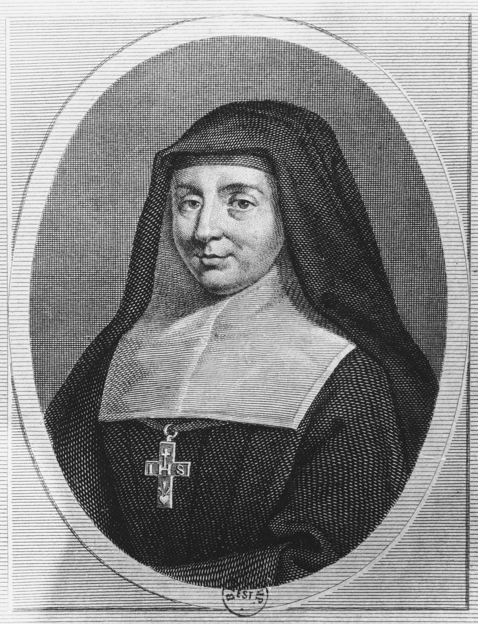 Santa Giovanna Francesca de Chantal (incisione) da French School