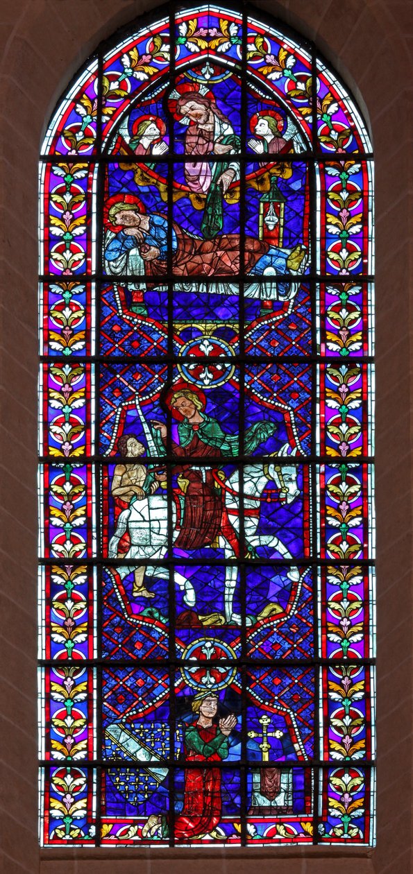 San Martino guarisce i malati e divide il suo mantello con un mendicante. Thibault VI, Conte di Chartres da French School