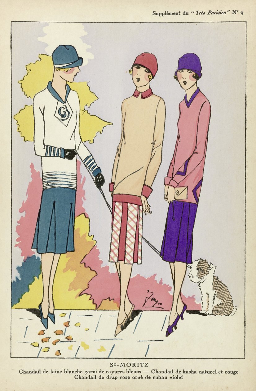 St Moritz, da Tres Parisien, pub.1925 (stampa a pochoir) da French School