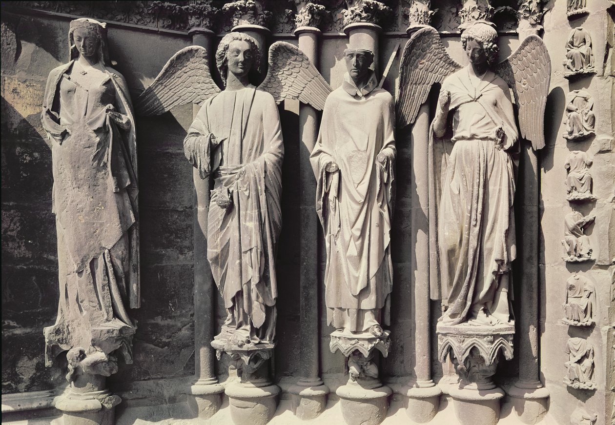 San Nicasio con angeli, figure del portale ovest da French School
