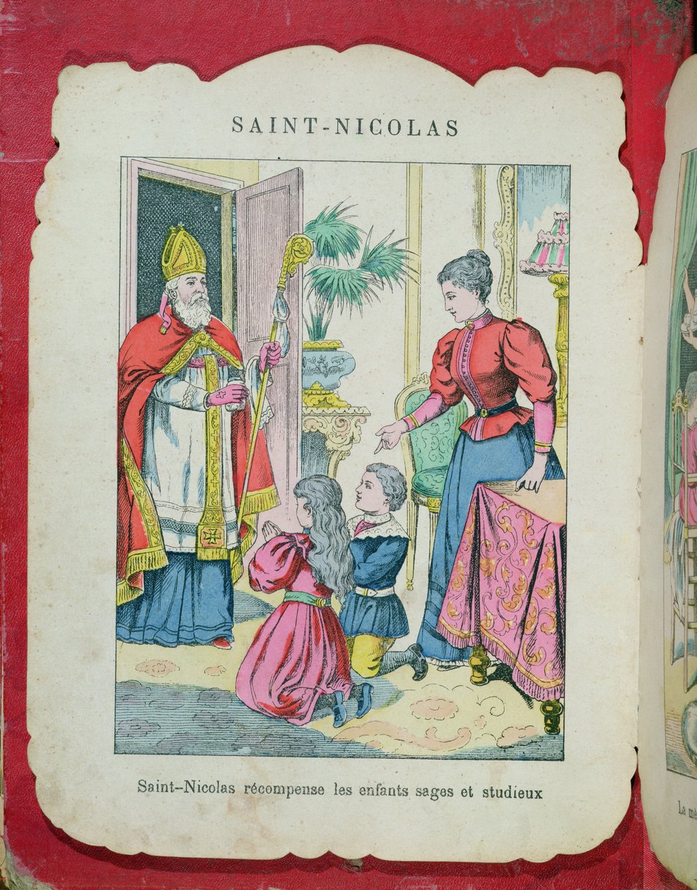 San Nicola che visita i bambini ben educati e diligenti, c.1880 da French School