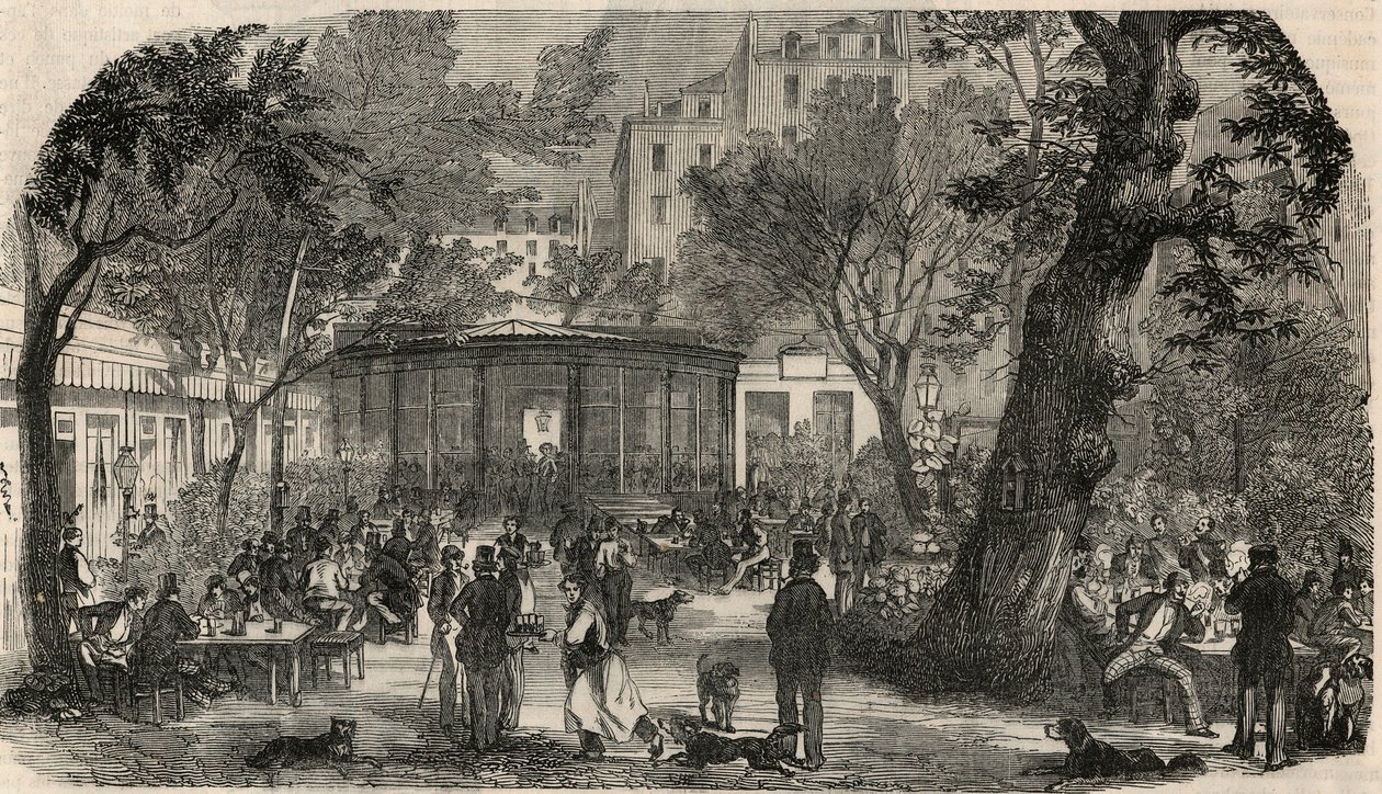 Timbro del Cheval Blanc a Parigi nel XIX secolo - Incisione in "Tableau-de-Paris" di Edmond Texier 1852 da French School