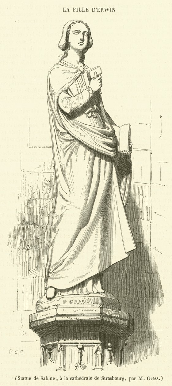 Statua di Sabina, nella cattedrale di Strasburgo (incisione) da French School
