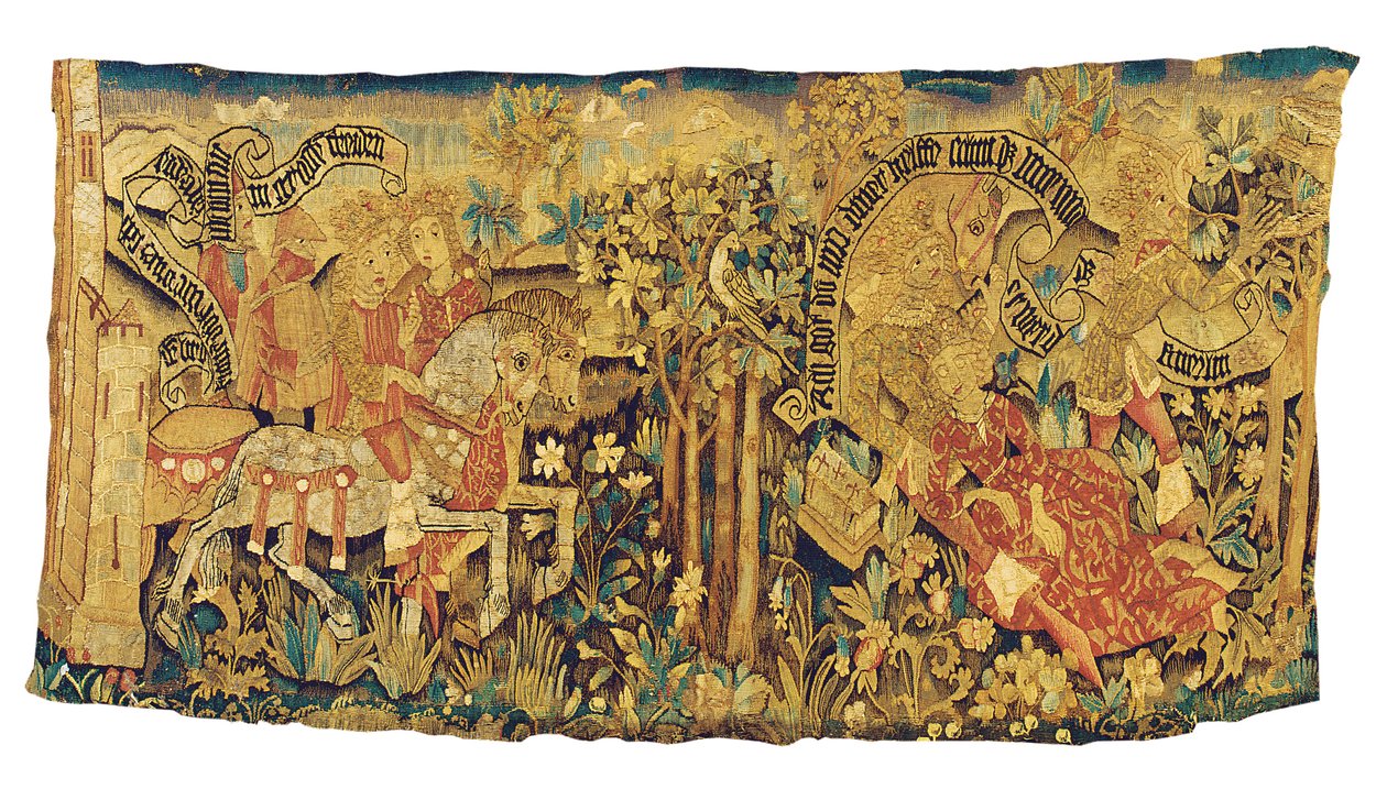 Frammento di arazzo mitologico di Strasburgo, c.1470-80 da French School