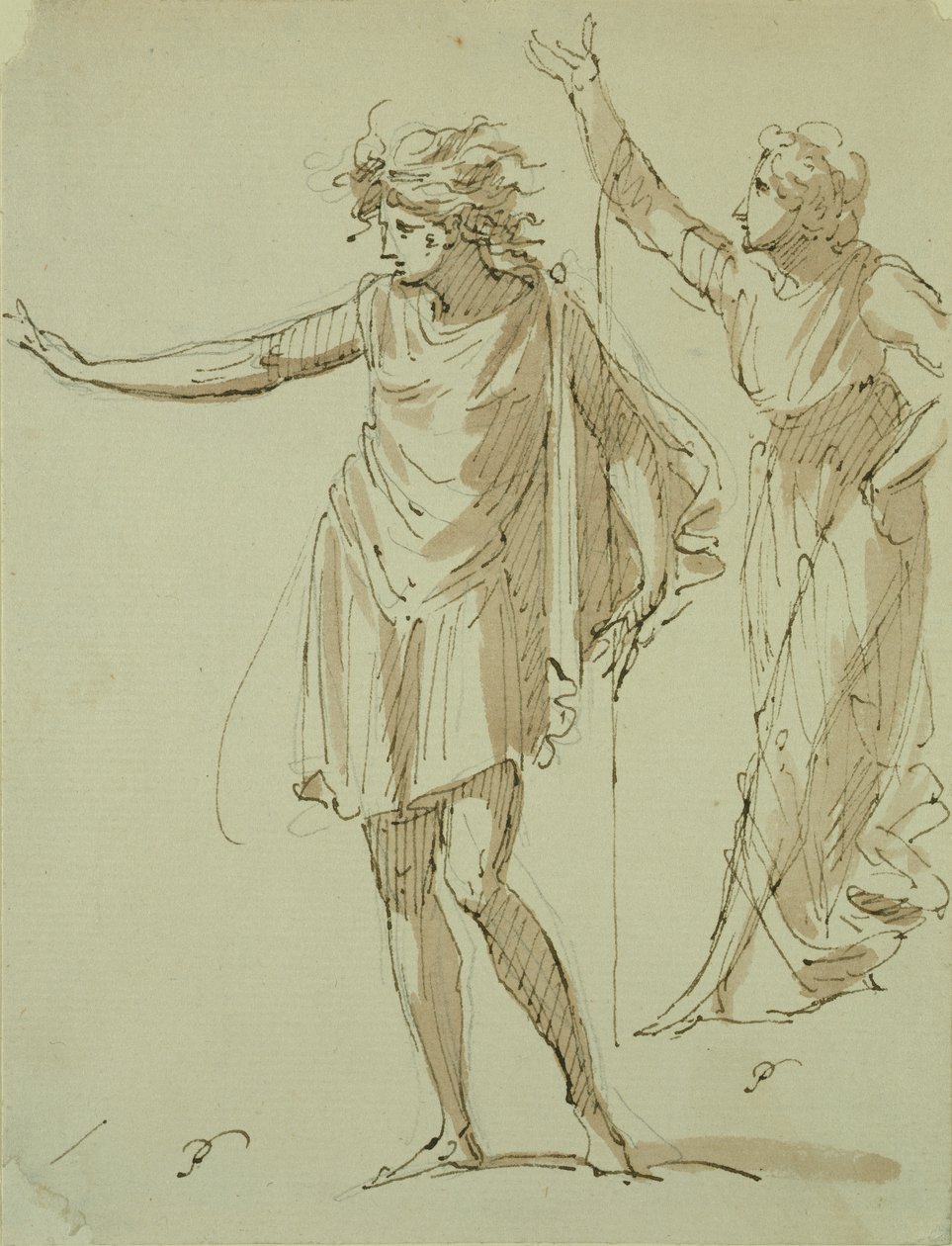 Studio di Due Figure Classicamente Drappeggiate, c.1790 da French School