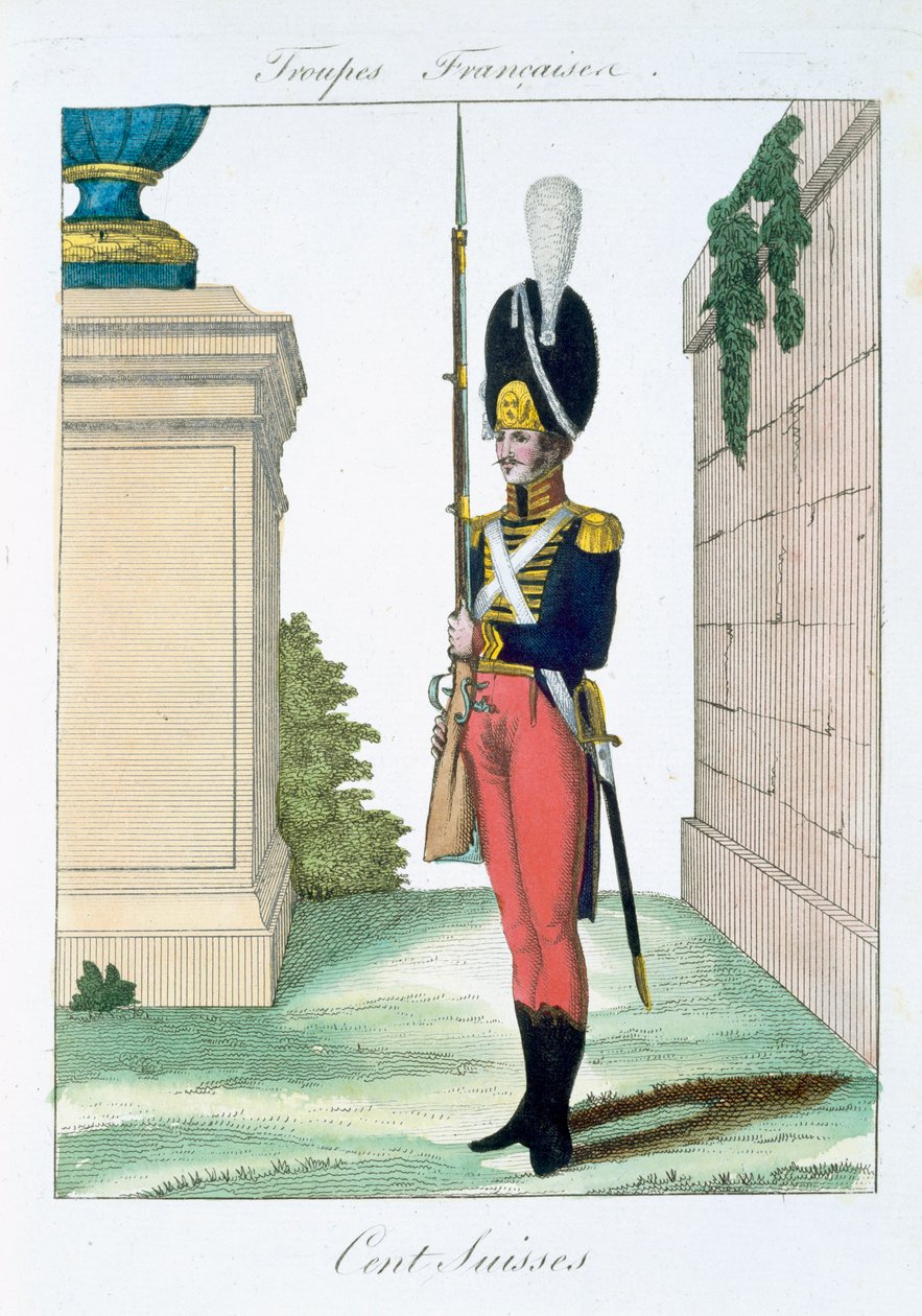 Centurione svizzero, da Troupes Francaises, pub. chez Basset, Parigi, c.1790 da French School