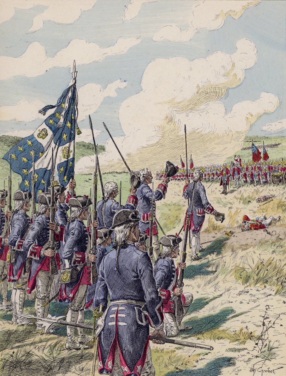 La battaglia di Fontenoy da French School