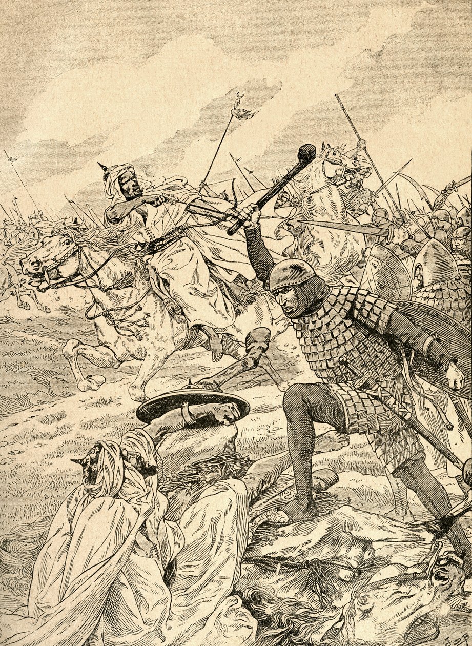 La battaglia di Tours alias La battaglia di Poitiers, 732 da French School