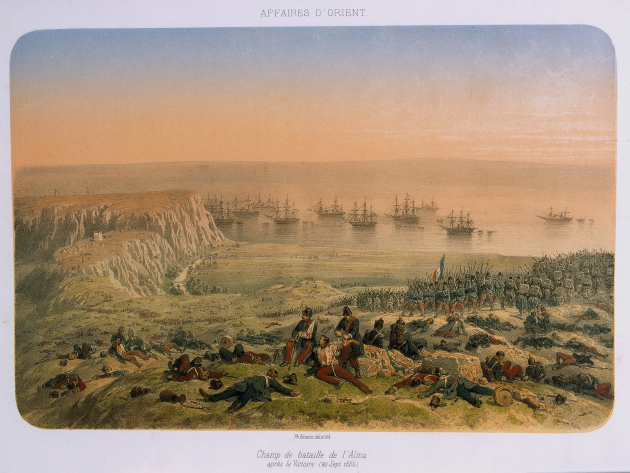 Il campo di battaglia di Alma dopo la vittoria, 20 settembre 1854 da French School
