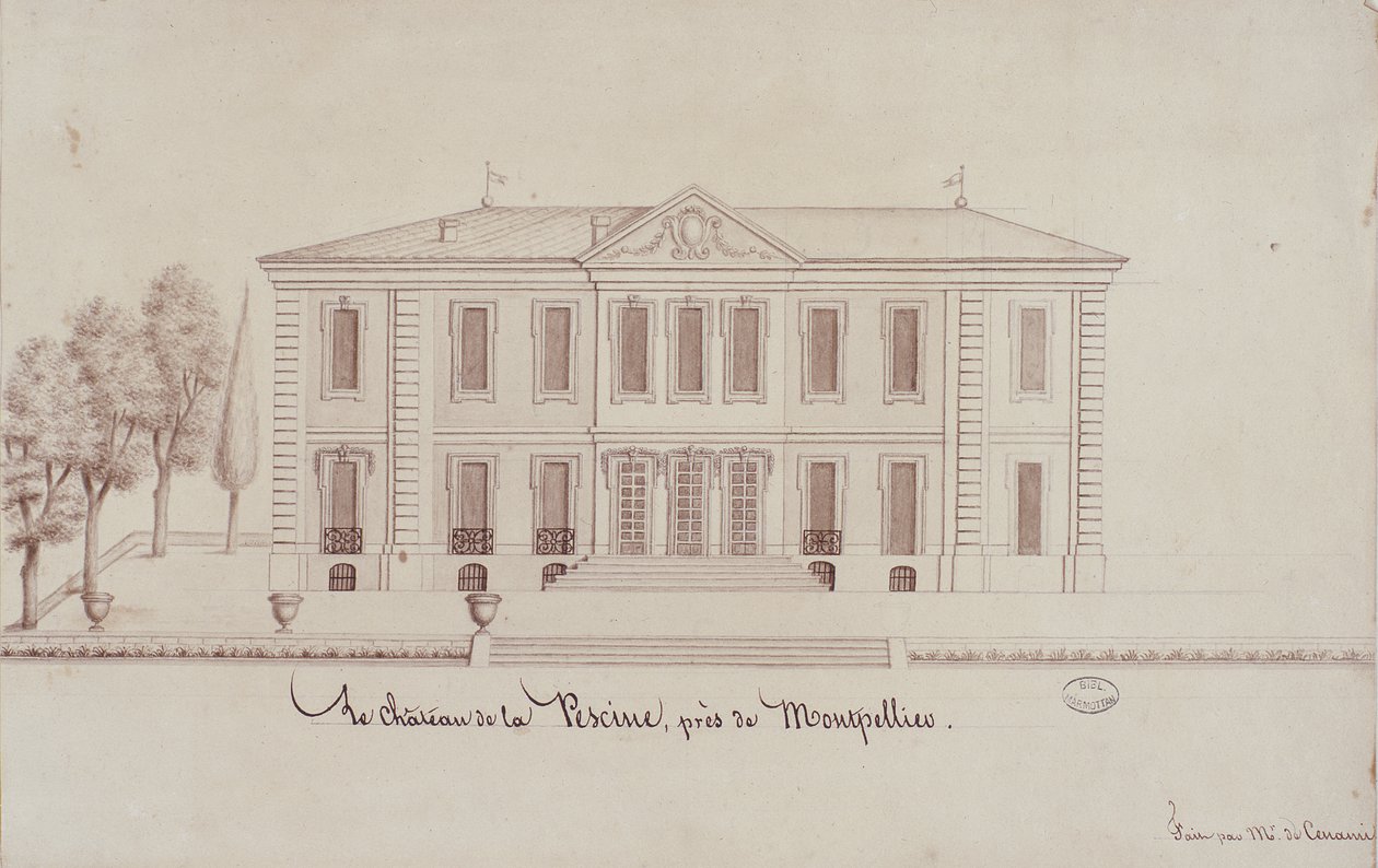 Il Chateau de la Piscine, vicino a Montpellier, disegnato da Monsieur de Cenani da French School