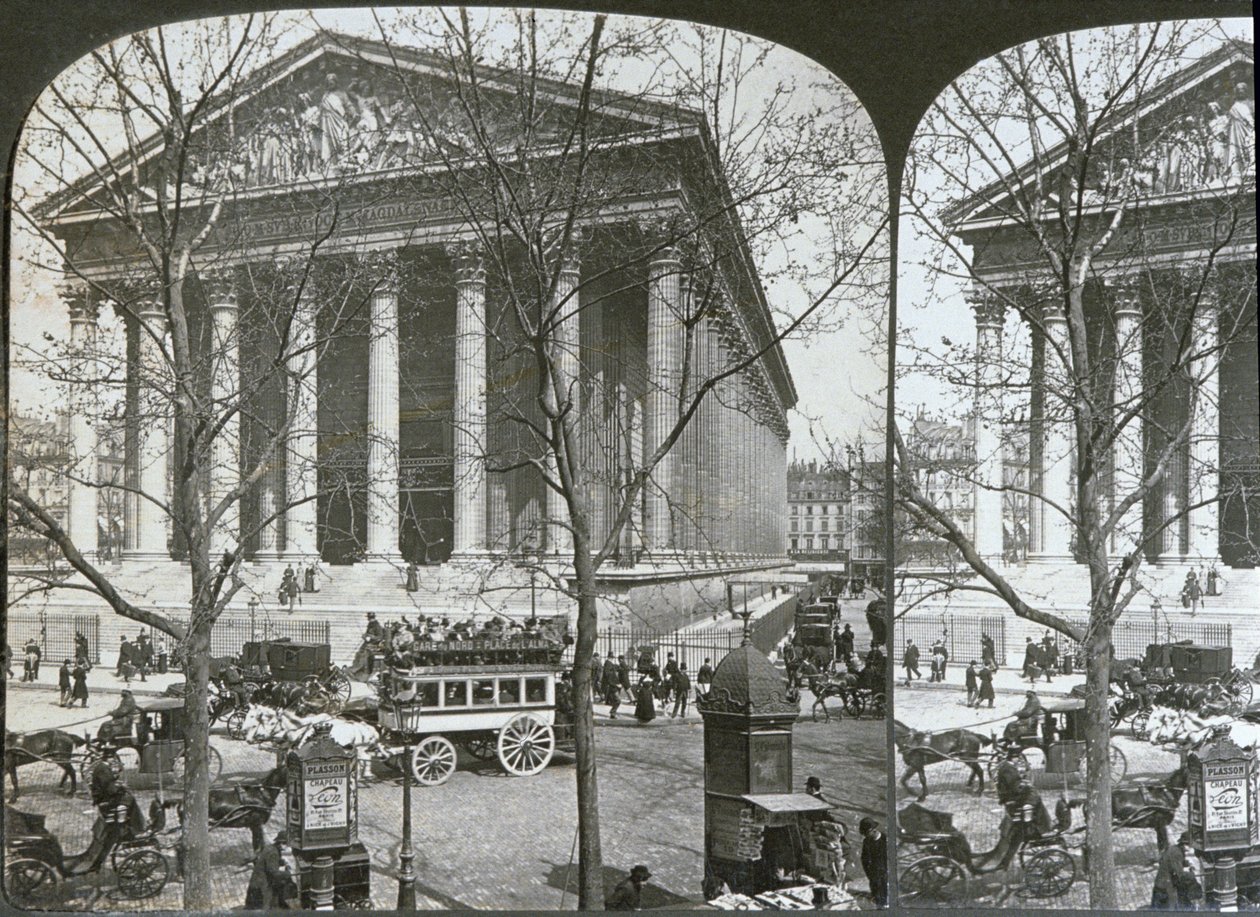 La Chiesa della Madeleine, Parigi, vista stereoscopica, c.1860-70 da French School