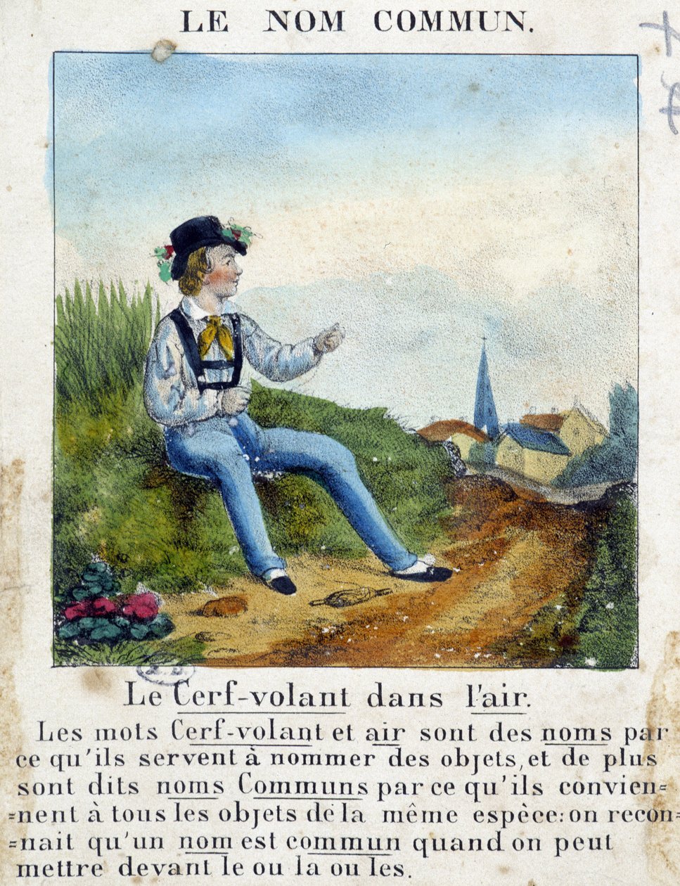 Il Nome Comune (Bambino con un aquilone) - in "Grammatica in Immagini" da French School