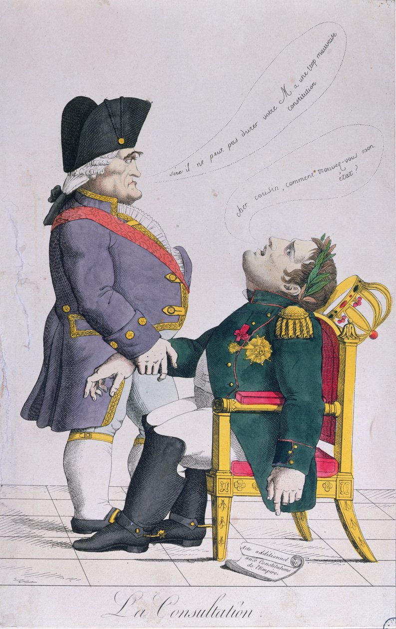 La consultazione, caricatura di Cambacérès (1753-1824) e Napoleone (1769-1821) c.1810-14 da French School