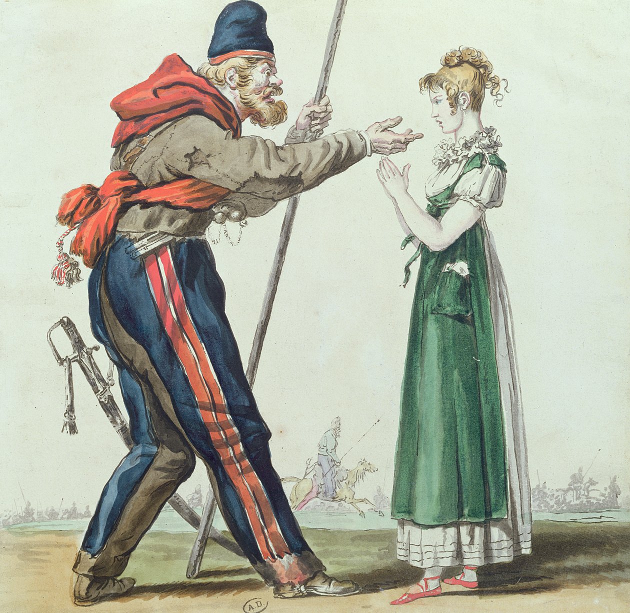 Il cosacco a Parigi, c.1815 da French School