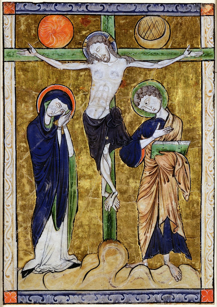 La Crocifissione, da un Salterio, c.1215 da French School