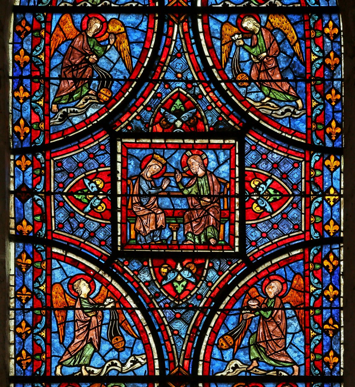 La finestra della Morte e Glorificazione della Vergine Maria - sezione superiore da French School
