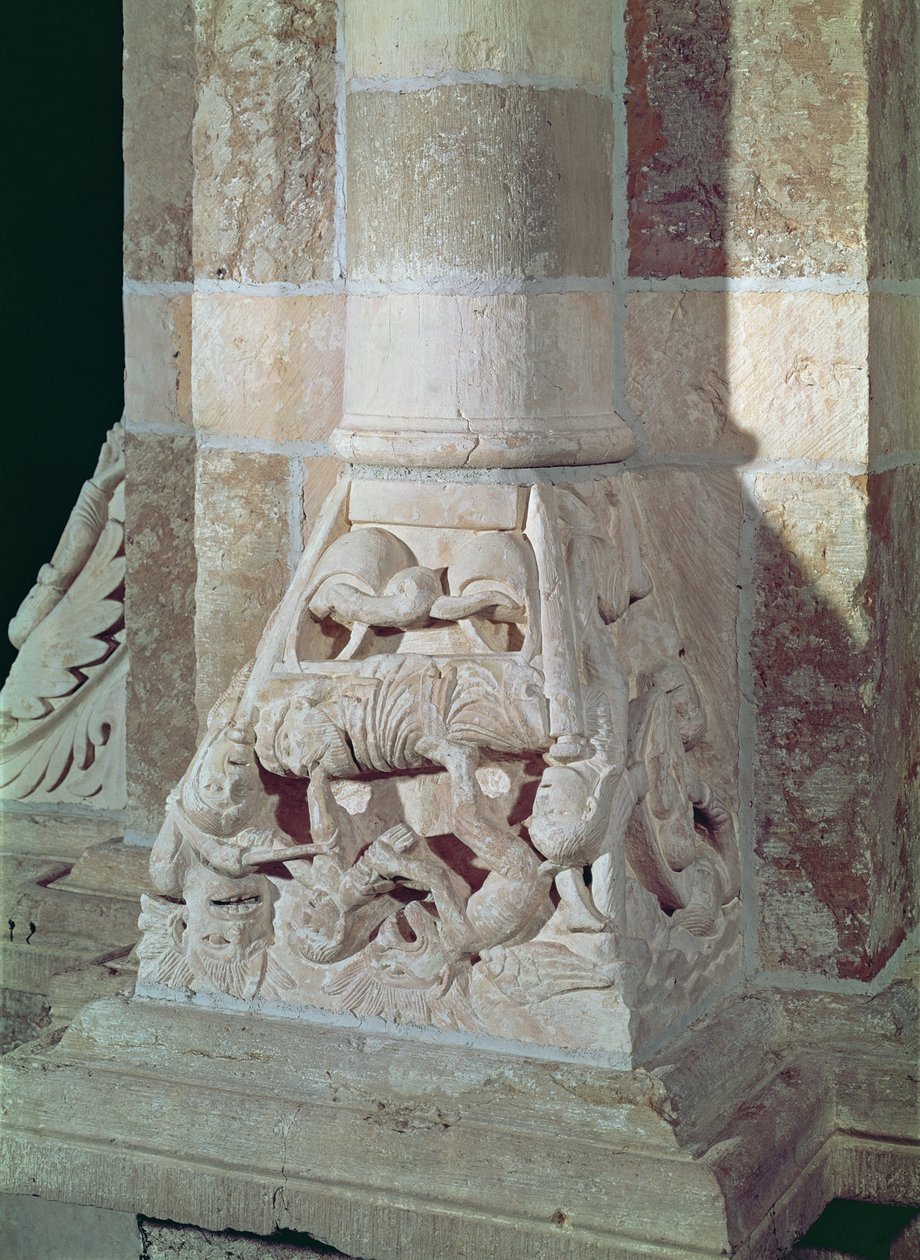 La morte di Lazzaro e il ricco, da un capitello nella navata, c.1150 da French School