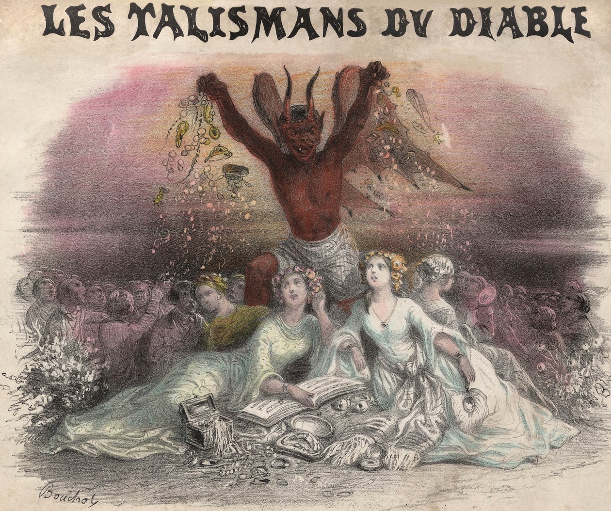 I Talismani del Diavolo, canzone per quadriglia. Litografia da French School