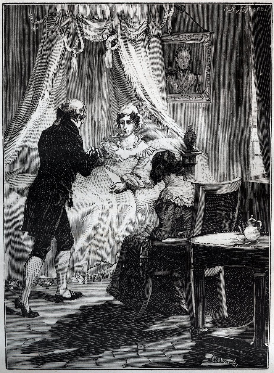 La Duchessa di Berry (Marie Caroline, Principessa delle Due Sicilie, Duchessa di Berry) alla Fortezza di Blay riceve il Dottor Louis Charles Deneux da French School