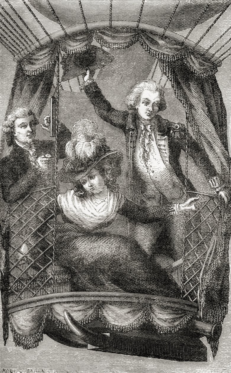 La prima ascensione in mongolfiera in Inghilterra, 15 settembre 1784, da 