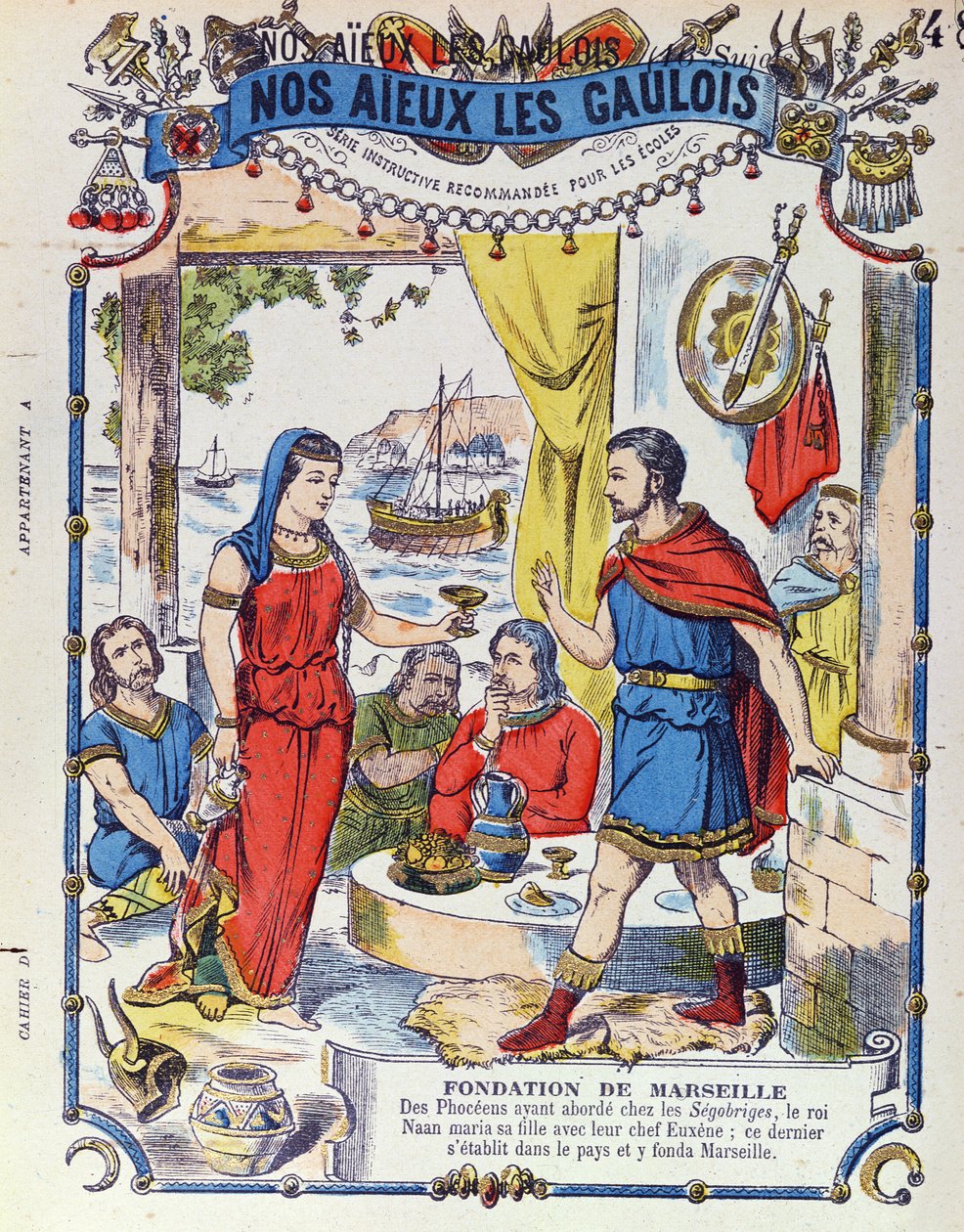 La Fondazione di Marsiglia nel 600 a.C., da Nos Aieux les Gaulois da French School
